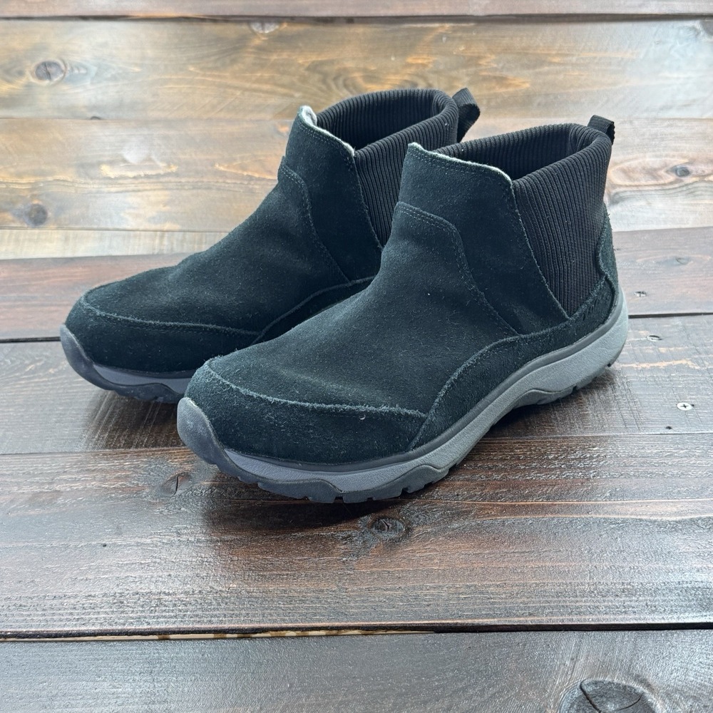 L.L. Bean Tek 2.5 Women's Snow Sneakers Boots Ankle Winter Size 10 M Black Suede